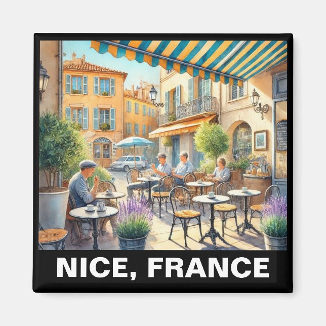 Outdoor Cafe in Nice France Mug Magnet (Front)