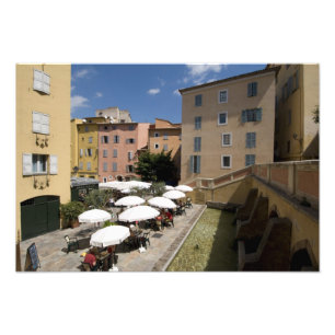 Outdoor café, Place de l'Eveche, Grasse, Photo Print