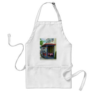 Outdoor Cafe With Chequered Tablecloths Standard Apron