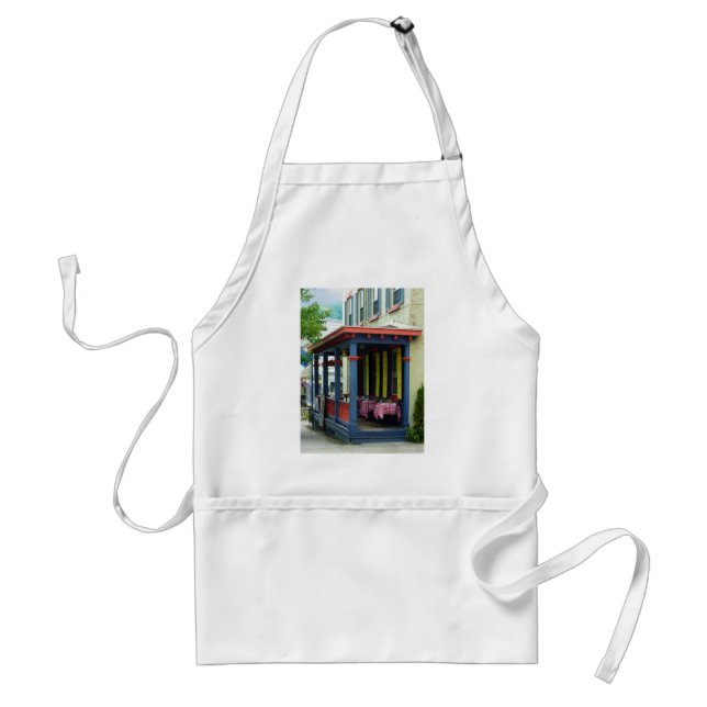 Outdoor Cafe With Chequered Tablecloths Standard Apron (Front)