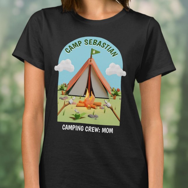 Outdoor Campfire Camping Crew Mum Birthday Party T-Shirt (Outdoor Campfire Camping Crew Mom Birthday Party T-Shirt)