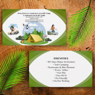 Outdoor Campground RV Park Rustic Layout Business Card