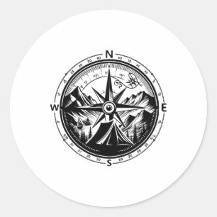 Outdoor Camping Apparel - Hiking Backpacking Campi Classic Round Sticker