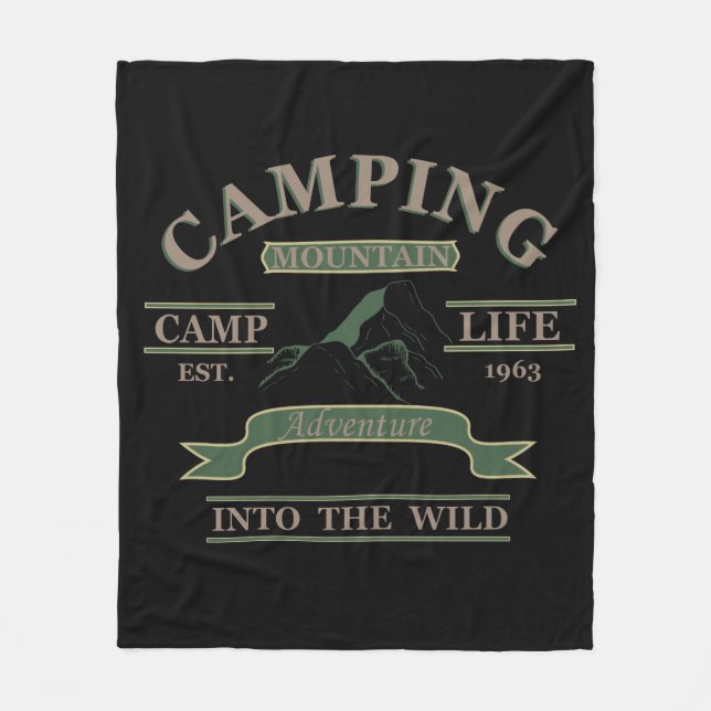 Outdoor camping camper life fleece blanket (Front)