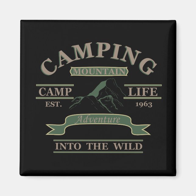 Outdoor camping camper life magnet (Front)