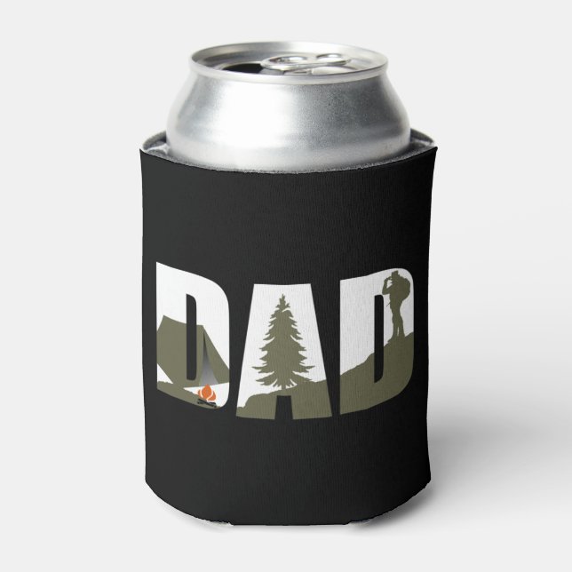 Outdoor camping dad happy camper can cooler (Can Front)
