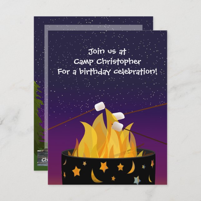 Outdoor Camping Party Invitation (Front/Back)