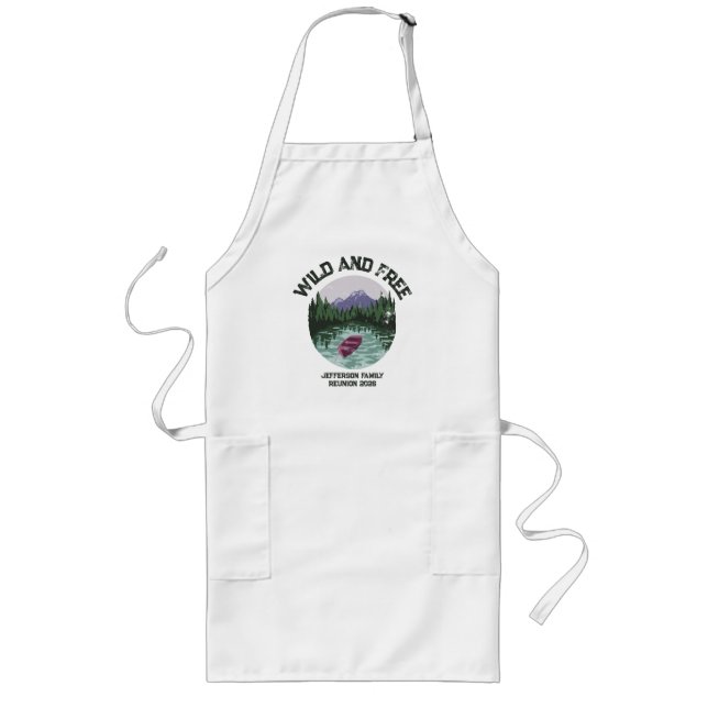 Outdoor Camping Wild and Free Custom Reunion  Long Apron (Front)