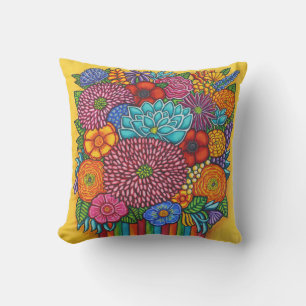Outdoor Celebration Bouquet Throw Pillo Cushion