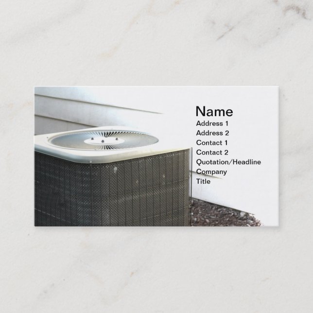 outdoor central air conditioner unit business card (Front)