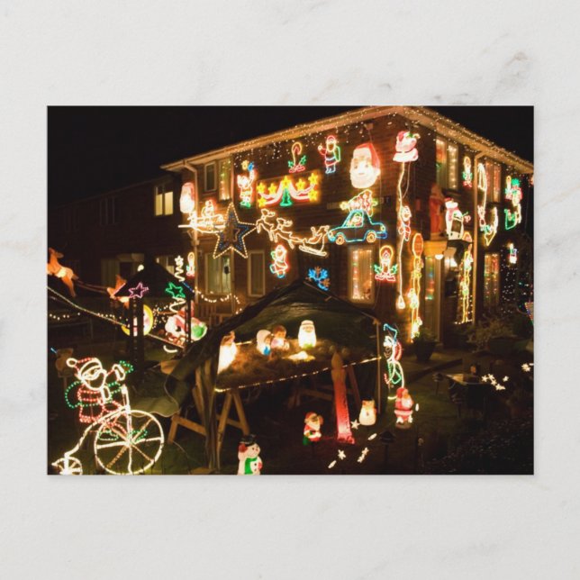 Outdoor Christmas Decorations Holiday Postcard (Front)