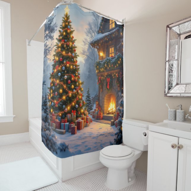 Outdoor Christmas Shower Curtain (In Situ)