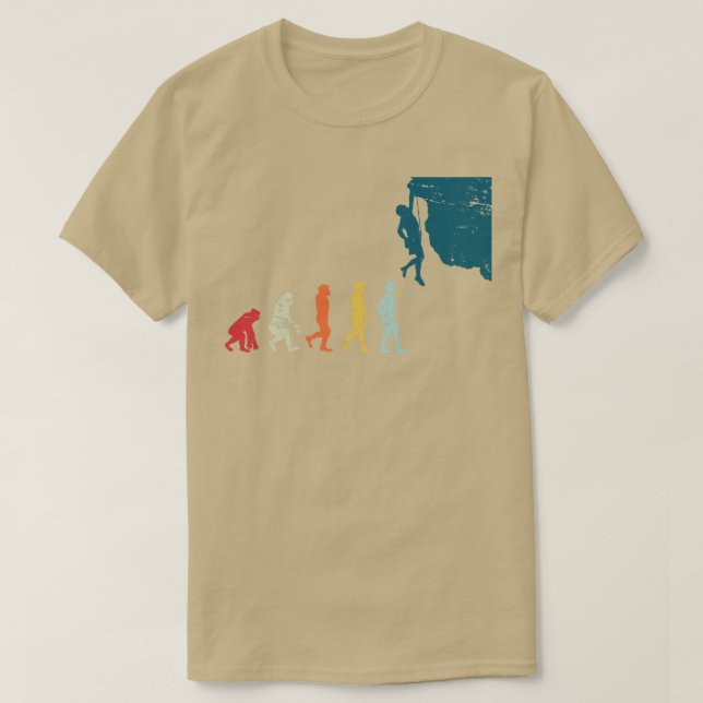 Outdoor Climber Evolution Gift Climbing T-Shirt (Design Front)