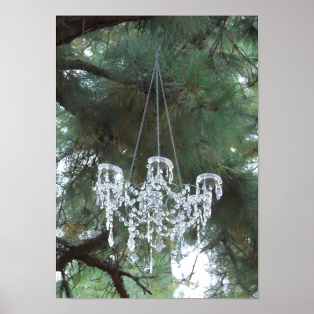 Outdoor Country Wedding Chandelier in The Pines Poster (Front)