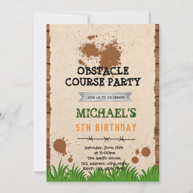 Outdoor course party birthday invitation (Front)
