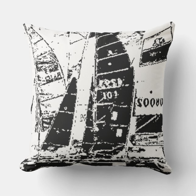Outdoor cushion designed with sail boat (Front)