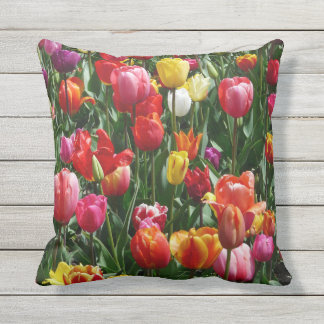 Outdoor cushion pretty tulips flower decor pillow