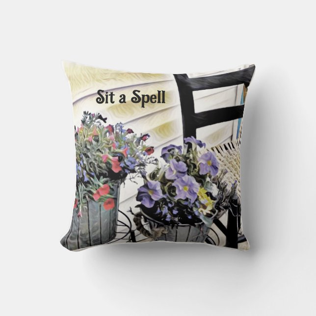 Outdoor decor throw pillow for chair or couch (Front)