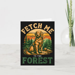 Outdoor dog retriever forest fetch dog lover card