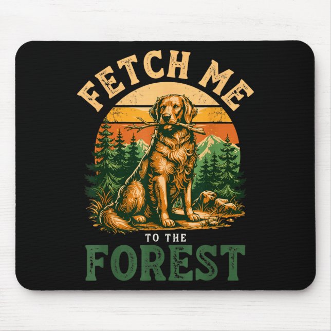 Outdoor dog retriever forest fetch dog lover mouse pad (Front)