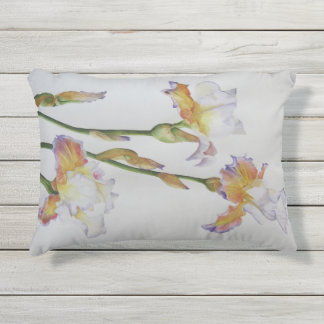 Outdoor Fabric Pillow with Iris Print