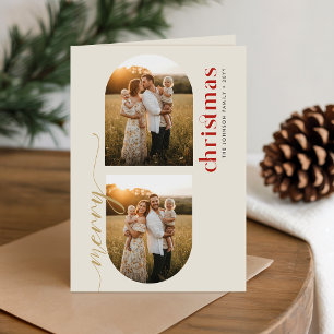 Outdoor Family Portrait Christmas Photo Folded Holiday Card