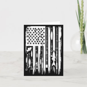 Outdoor Fishing American Flag Fisherman Fish Lover Card
