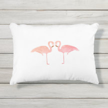 Outdoor Flamingo Accent Pillow