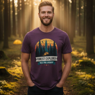 Outdoor Forest Explorer Camping Adventure Retro Tri-Blend Shirt