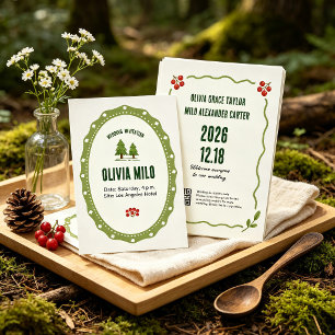 outdoor, forest or casual countryside weddings. invitation
