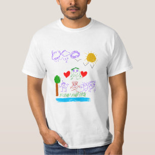 Outdoor Fun – Child’s Hand-Drawn Nature Scene, Fri T-Shirt