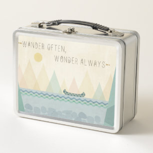 Outdoor Geo I Wander Often, Wonder Often Metal Lunch Box
