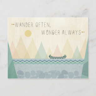 Outdoor Geo I   Wander Often, Wonder Often Postcard