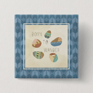 Outdoor Geo IX Born to Wander 15 Cm Square Badge