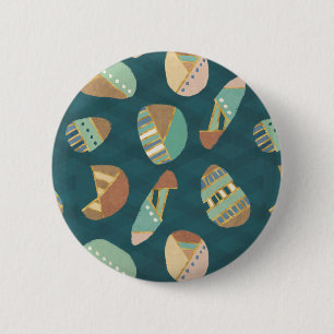 Outdoor Geo Step   Blue Pattern 6 Cm Round Badge