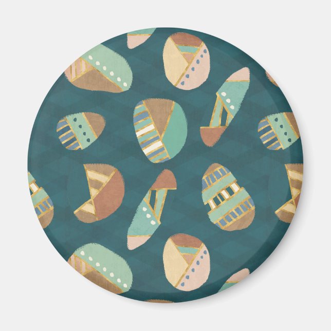 Outdoor Geo Step | Blue Pattern Magnet (Front)