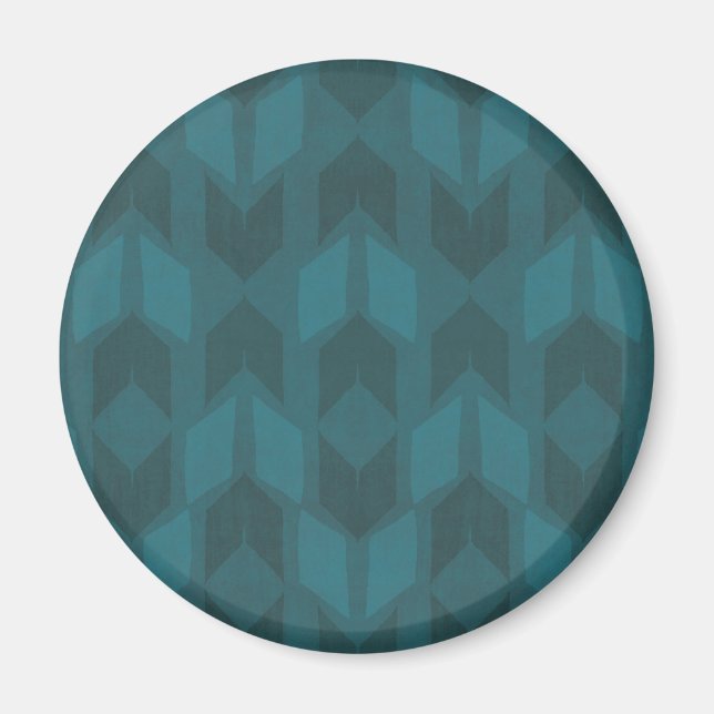 Outdoor Geo Step | Dark Teal Pattern Magnet (Front)
