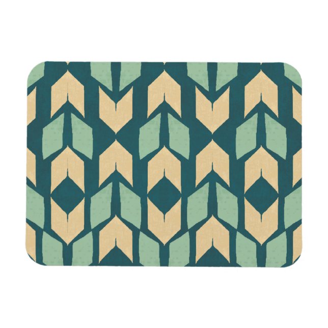Outdoor Geo Step | Geometric Teal Arrow Pattern Magnet (Horizontal)