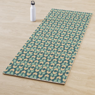 Outdoor Geo Step Geometric Teal Arrow Pattern Yoga Mat