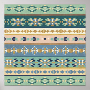 Outdoor Geo Step Indian Pattern Poster