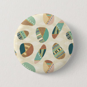 Outdoor Geo Step    Teal Pattern 6 Cm Round Badge
