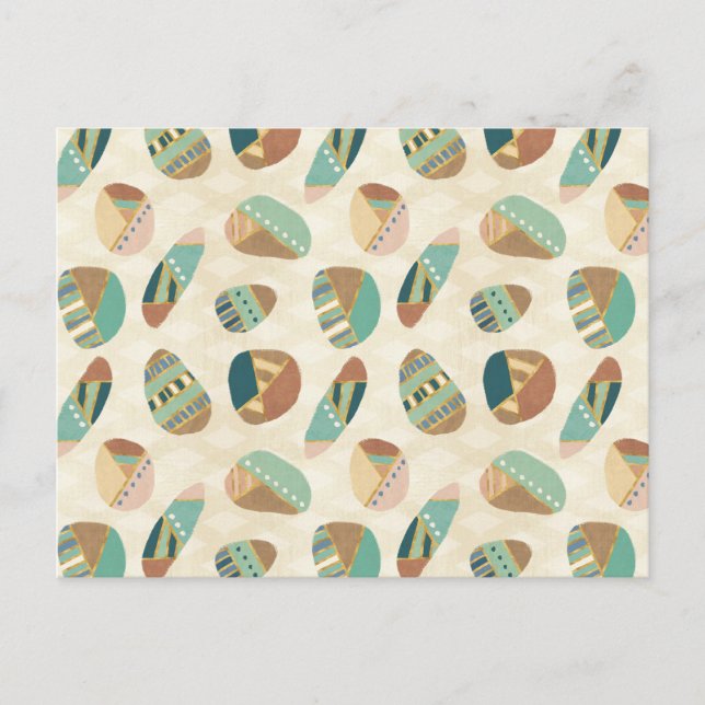Outdoor Geo Step  | Teal Pattern Postcard (Front)
