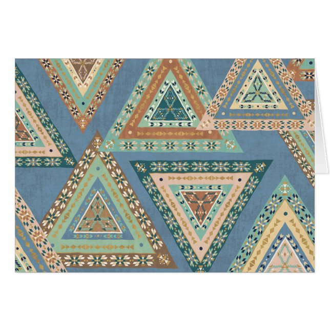 Outdoor Geo X | Blue Tribal Indian Pattern (Front Horizontal)