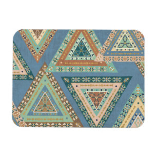 Outdoor Geo X Blue Tribal Indian Pattern Magnet