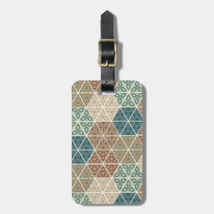 Outdoor Geo XI Blue & Green Tribal Pattern Luggage Tag