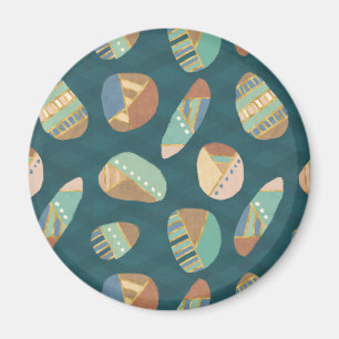 Outdoor Geo XII Blue & Green Geometric Pattern Magnet