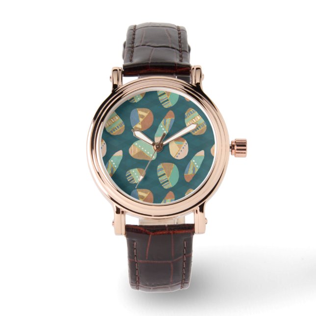 Outdoor Geo XII | Blue & Green Geometric Pattern Watch (Front)