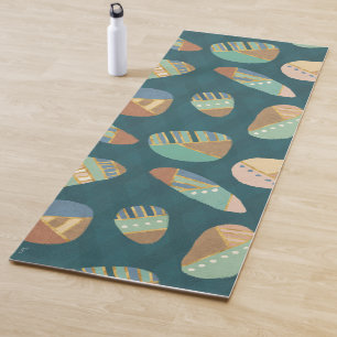 Outdoor Geo XII Blue & Green Geometric Pattern Yoga Mat