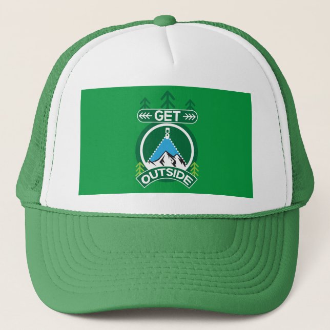 Outdoor Gifts Men Women | Into The Wild | Hiking M Trucker Hat (Front)