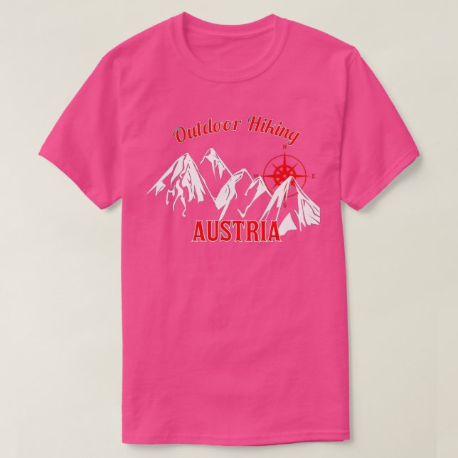 Outdoor Hiking Austria Mountain Compass  T-Shirt (Design Front)